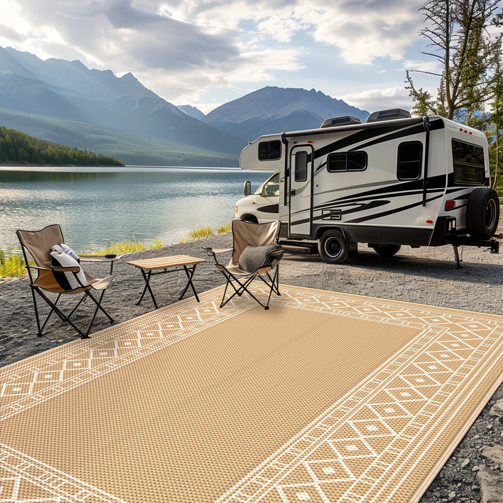 outdoor mat reversible plastic straw camping mat patio deck