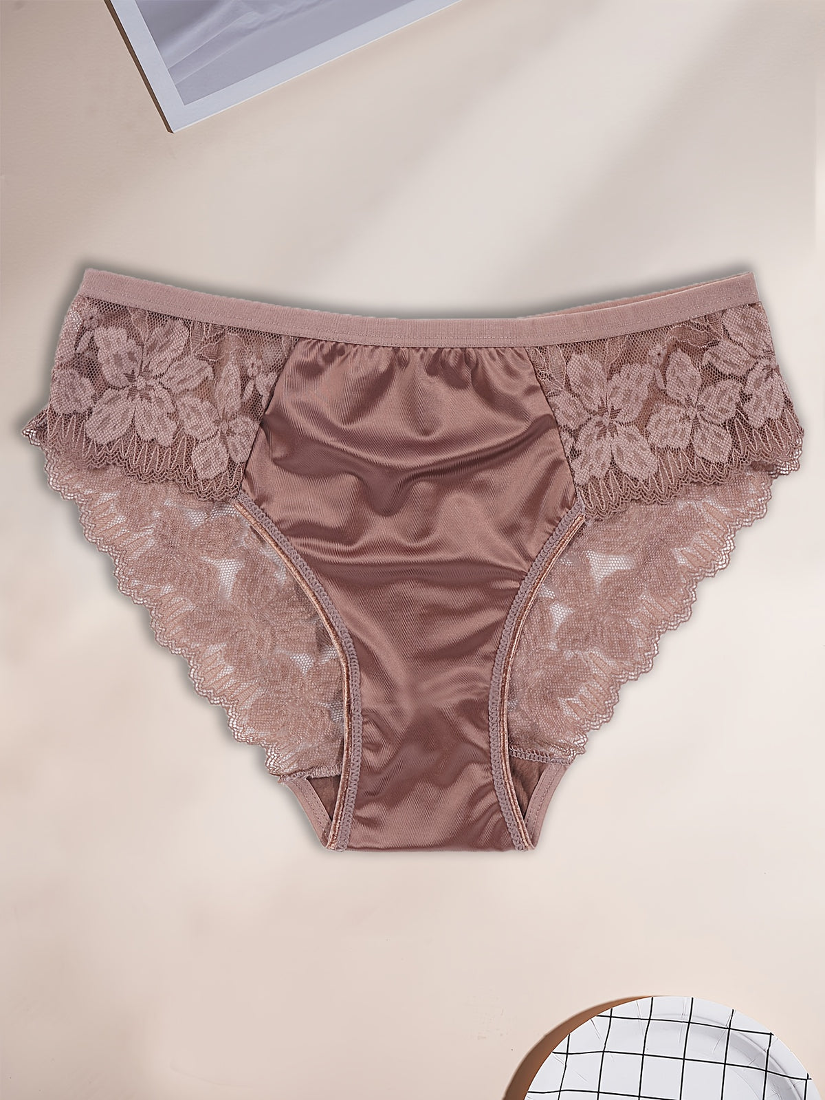 3pcs solid color   fabric floral contrast lace