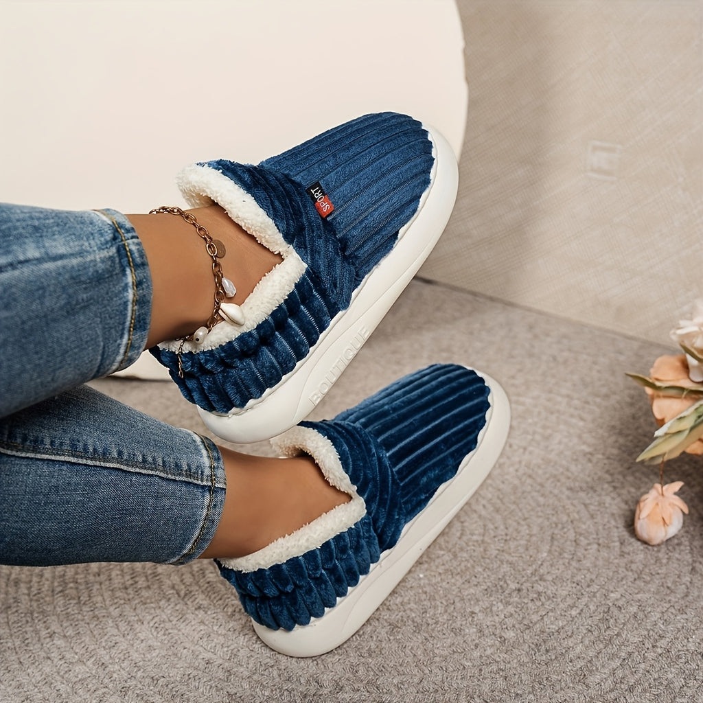 fashionable   warm fleece lined slippers casual