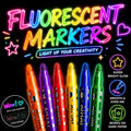 glow in dark highlighters 3 pack neon pattern markers