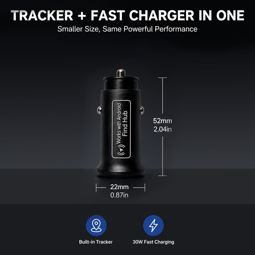 30w car charger gps   usb type c continuous tracking