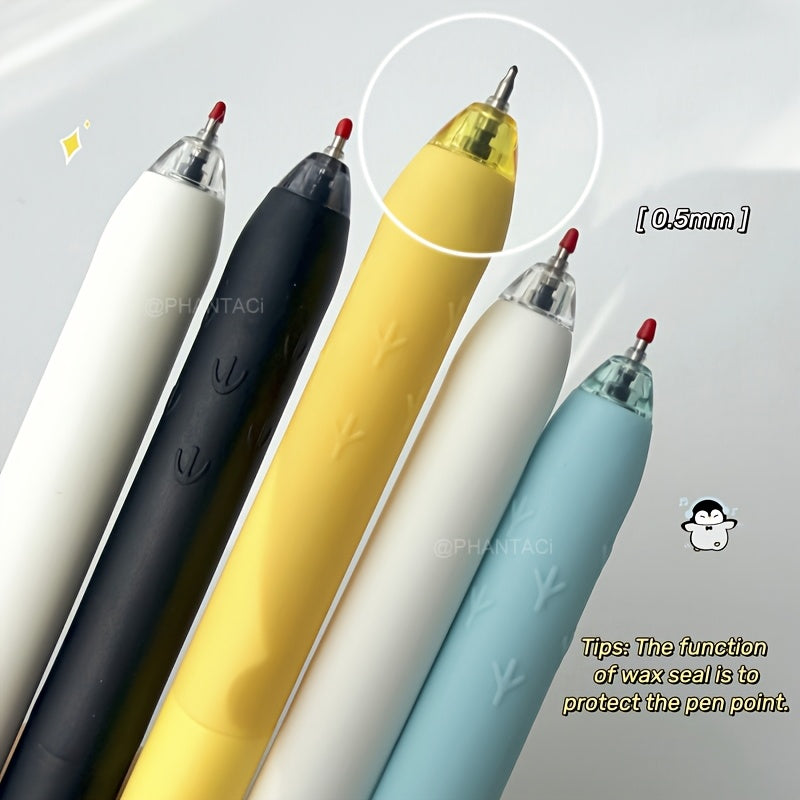 set 5   themed gel pens 0 5mm quick drying black ink