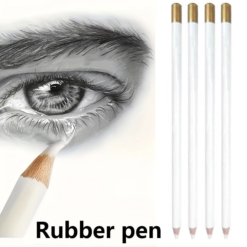 4 2pcs artist eraser pencil set wood based sketching