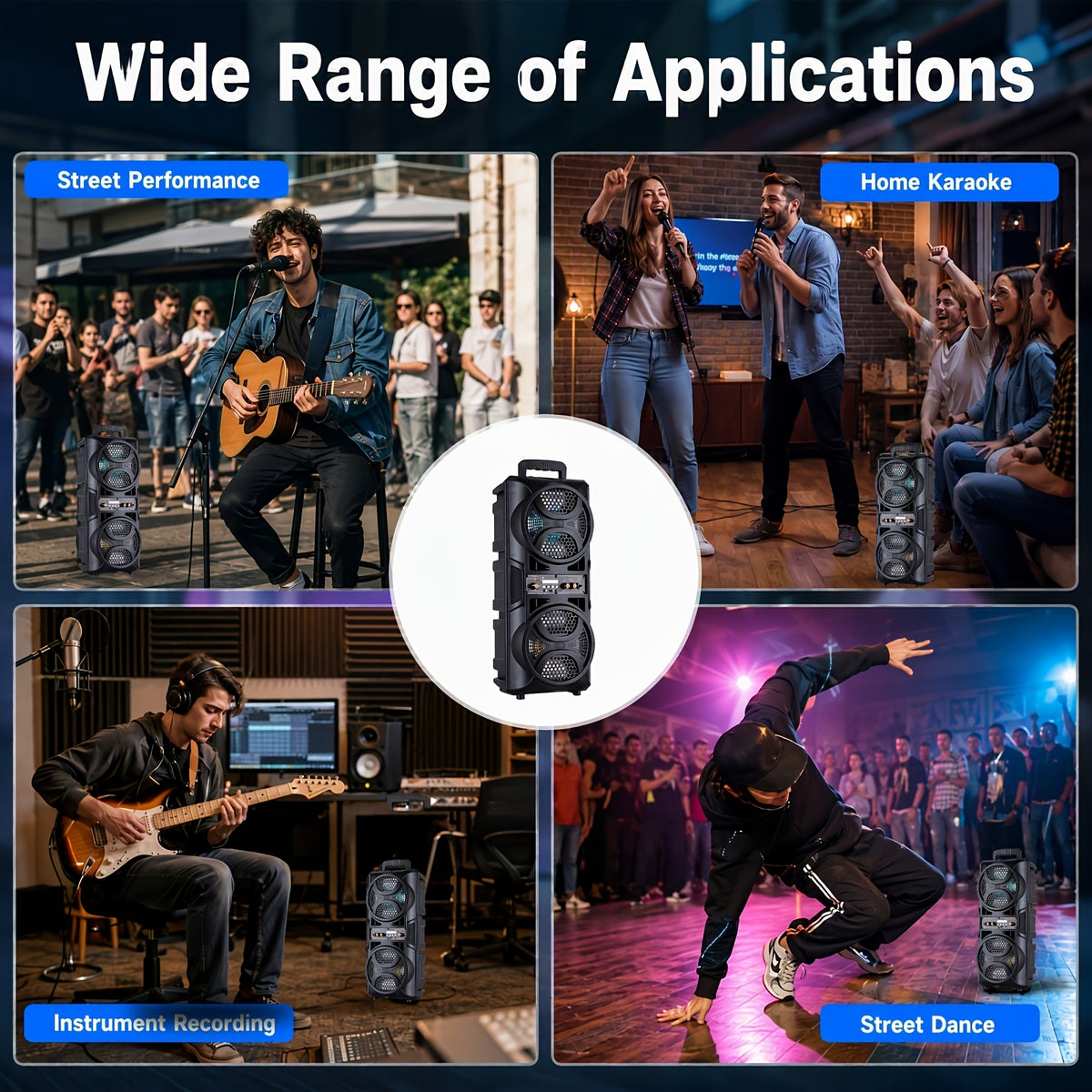 3000w portable bluetooth speaker   5 subwoofer stereo
