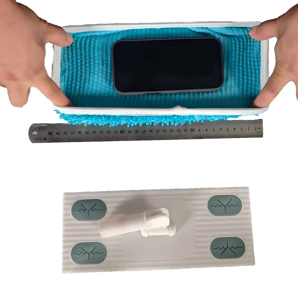 3 pack blue heavy duty reusable flat mop replacement heads 7