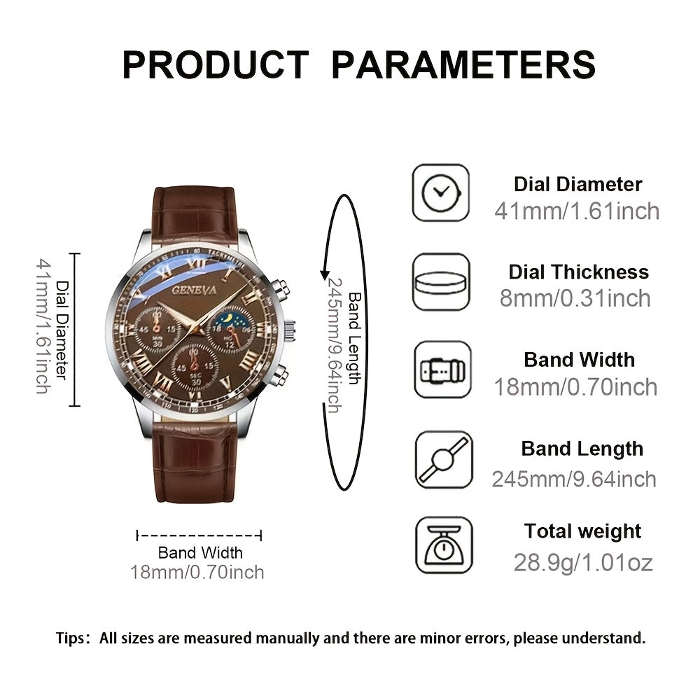 mens luxurious business faux leather round hand pointer