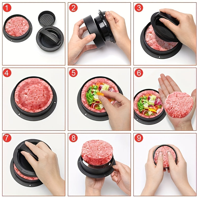 1pc 3 in 1 hamburger press meat patty press cheeseburger