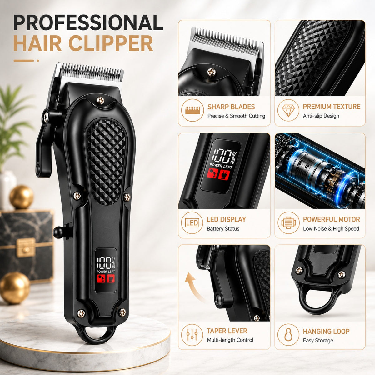 rechargeable electric grooming kit   an lcd battery