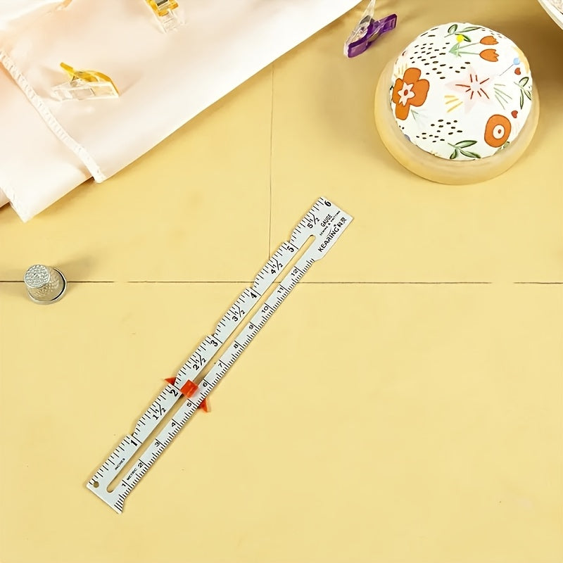 handmade   ruler metal edge measuring sewing tool