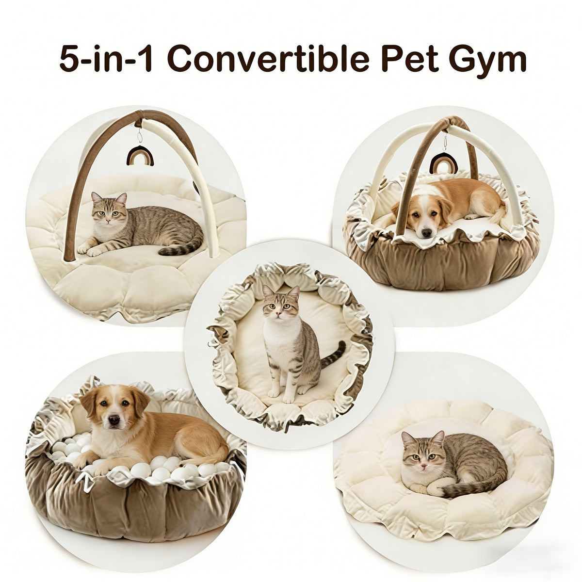 cat bed dog bed 5 in 1 multifunctional   nest