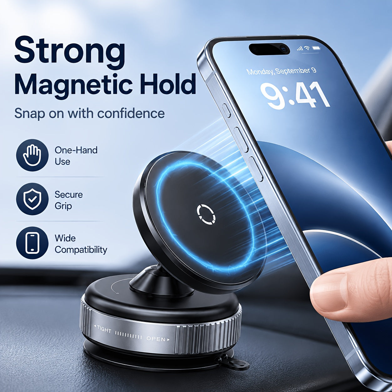 2 in 1high adjustable foldable magnetic phone mount 360