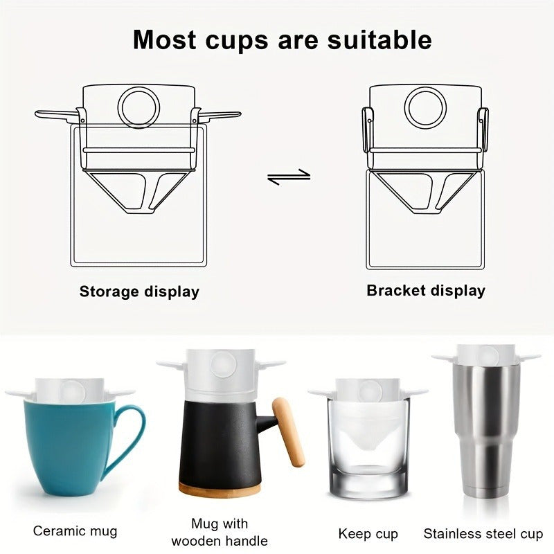 portable stainless steel reusable coffee filter foldable