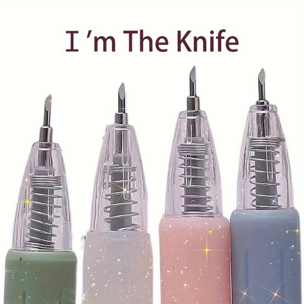 2pcs random color retractable craft knives press stretch