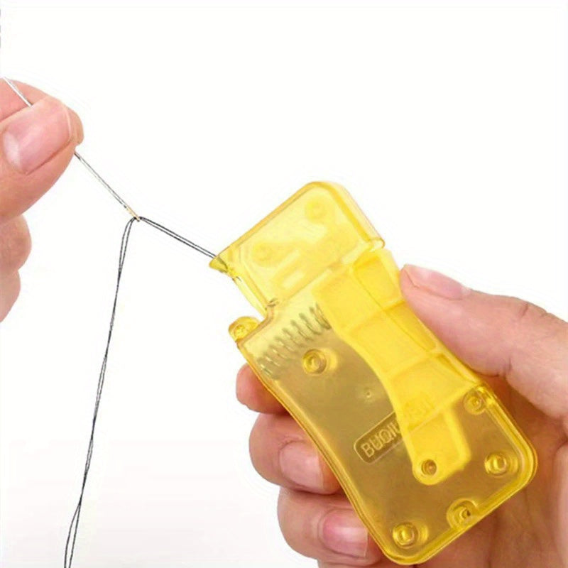 1pc lemon yellow automatic threader hand sewing threader
