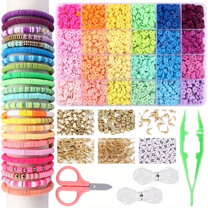 2190pcs 5100pcs clay beads bracelet making kit polymer beads