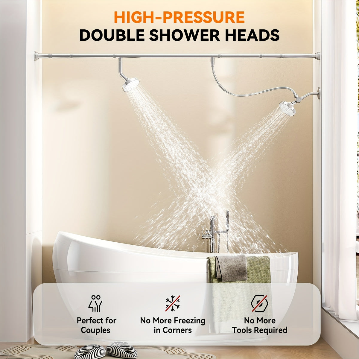 dual shower head system couples high pressure shower heads 3