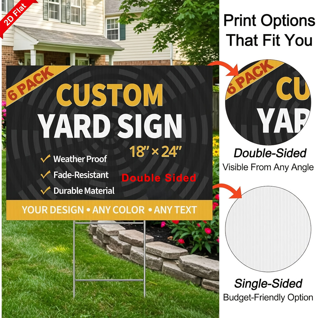 2d flat 2d flat custom yard sign 6 pack 18 x24 corrugated