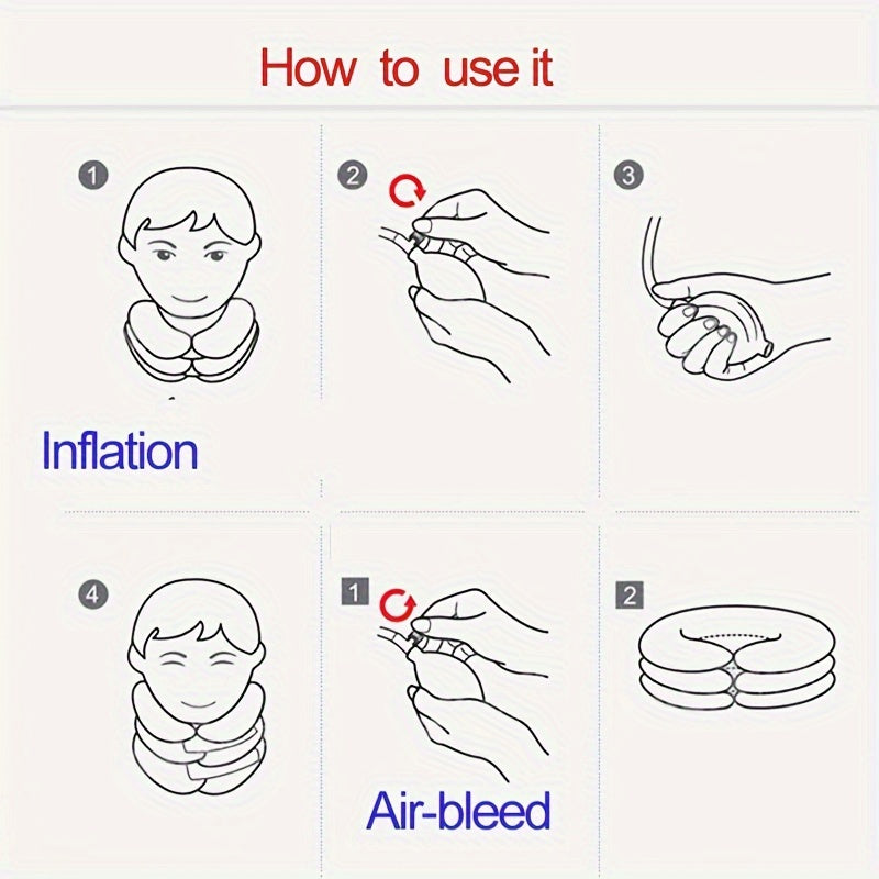 three layer inflatable u shaped neck pillow flexible neck