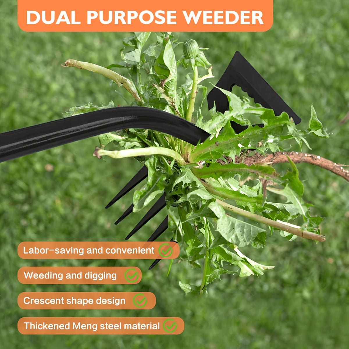 heavy duty manual weeding tool   long handled