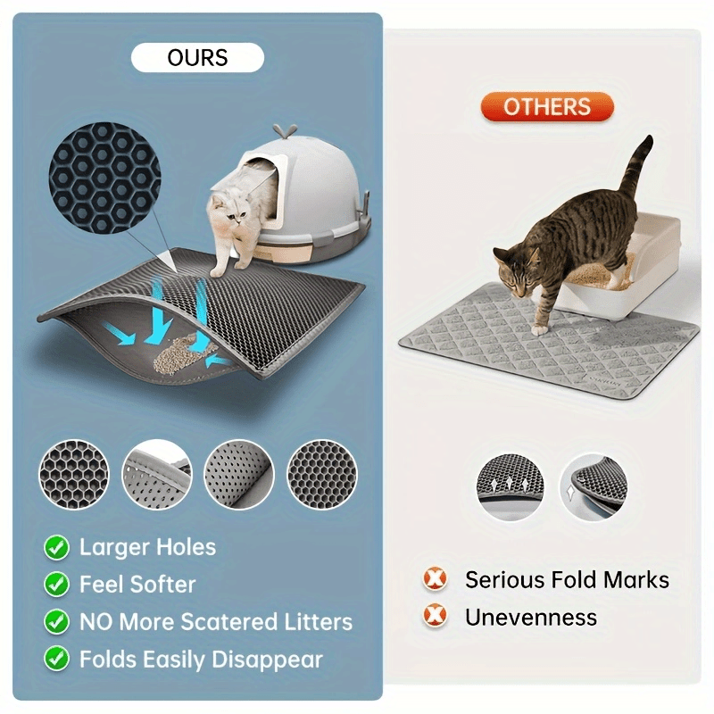 ultra large double layer eva cat litter mat set   1pc