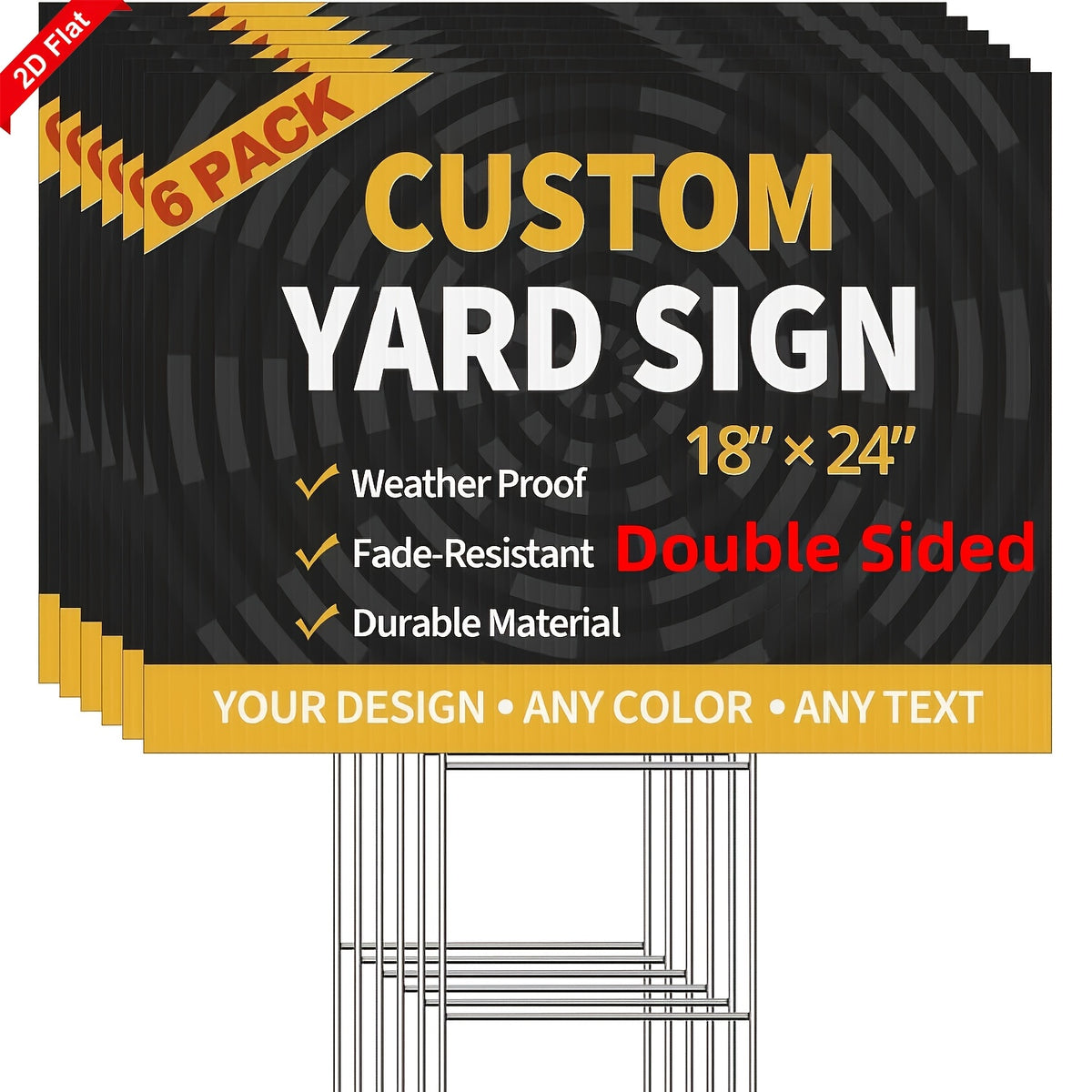 2d flat 2d flat custom yard sign 6 pack 18 x24 corrugated