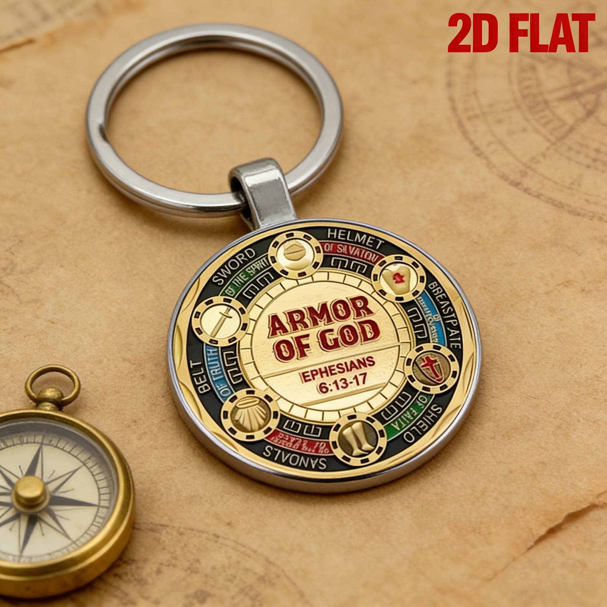 2d plane 1 faith keychain ephesians 6 11 gods   design