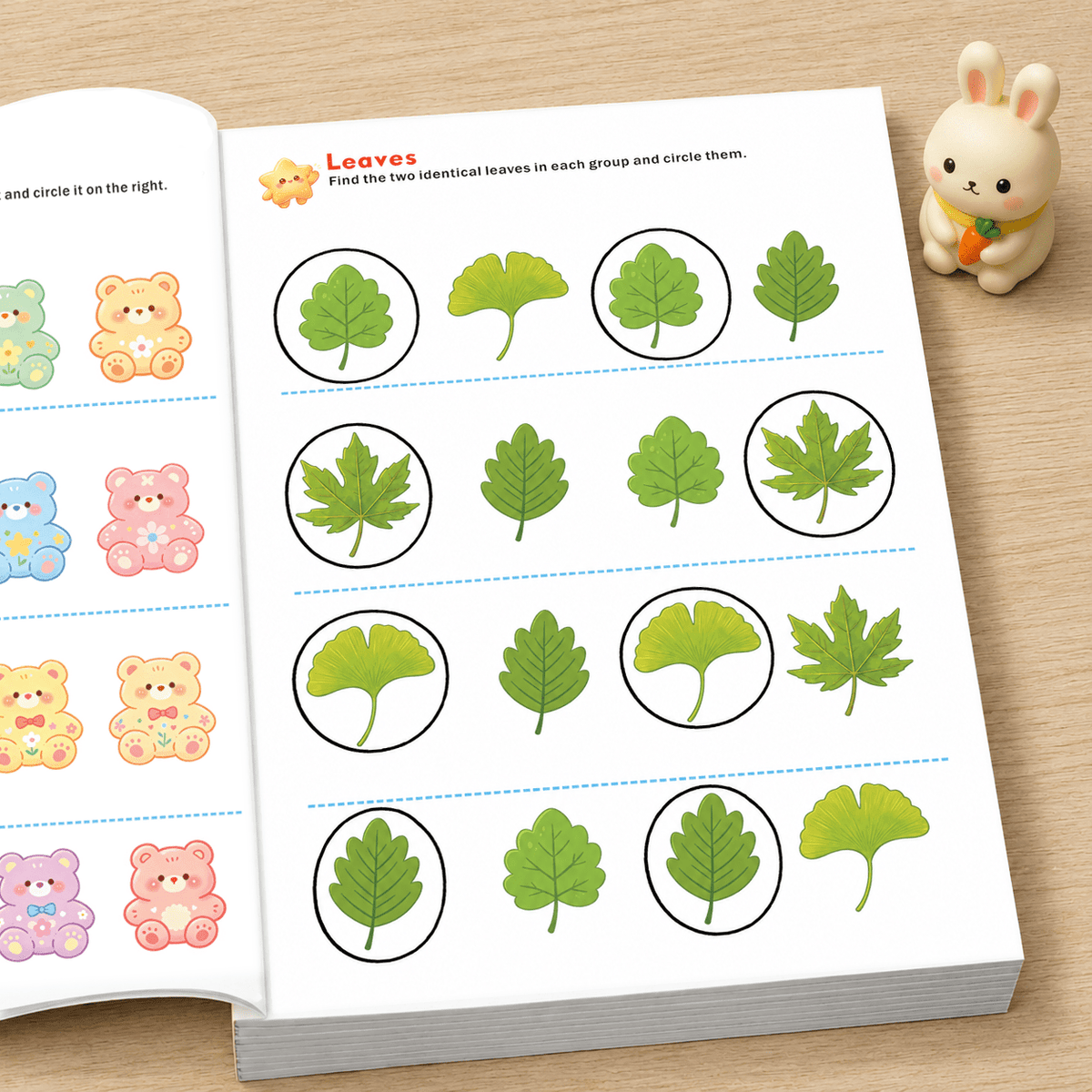 32 page visual matching activity book cute fruits vehicles