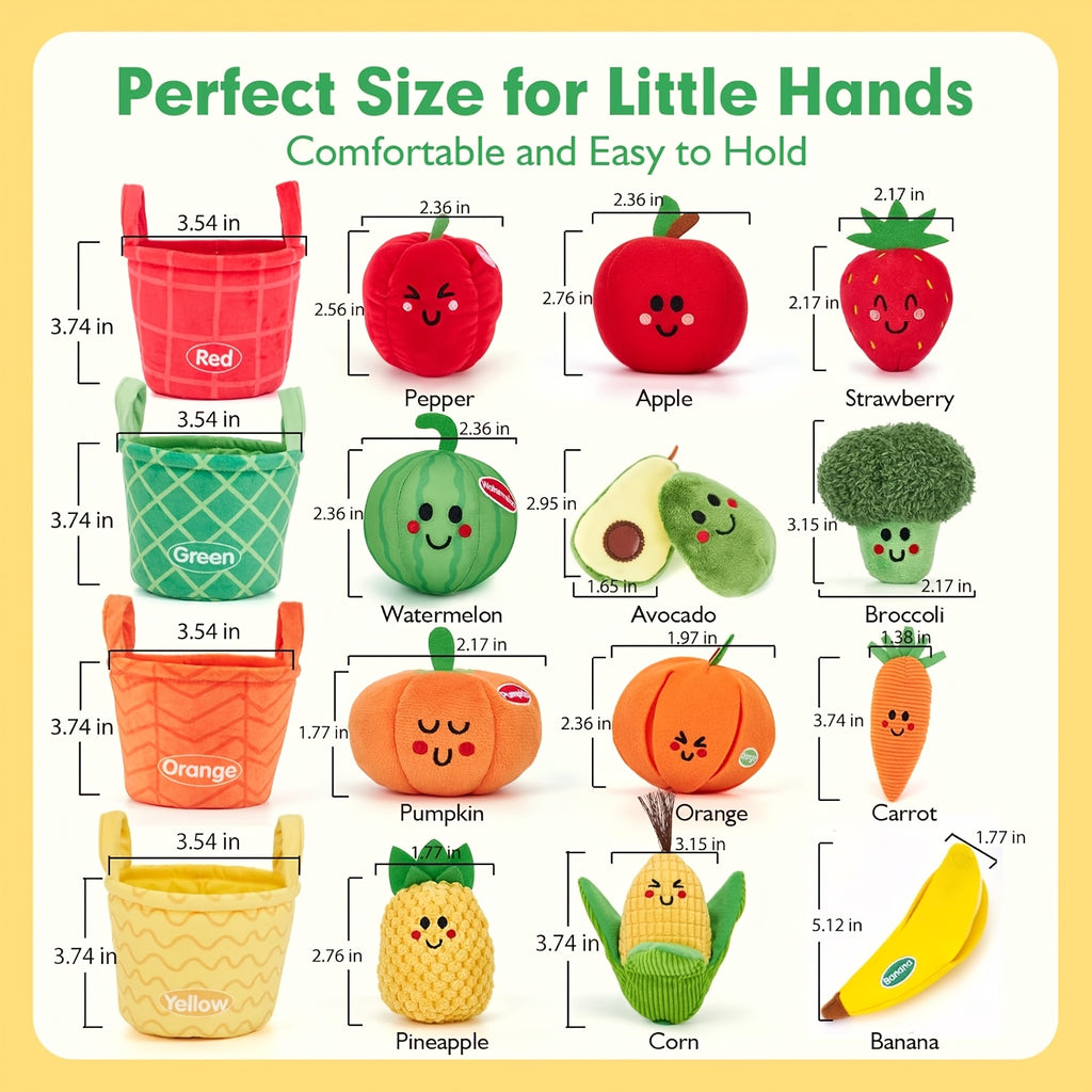 color sorting toys 6 12 months 16pcs fruit