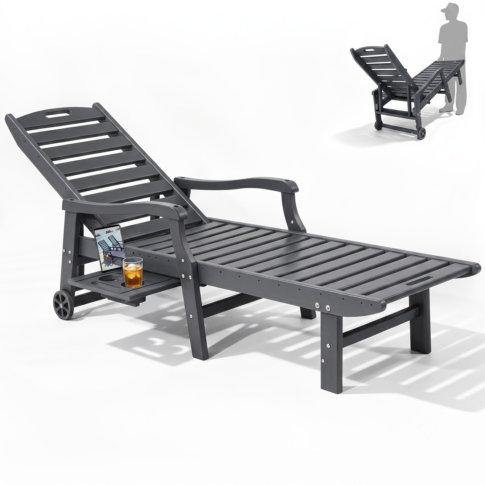 hdpe outdoor lounge chaise weather patio lounge chair 5