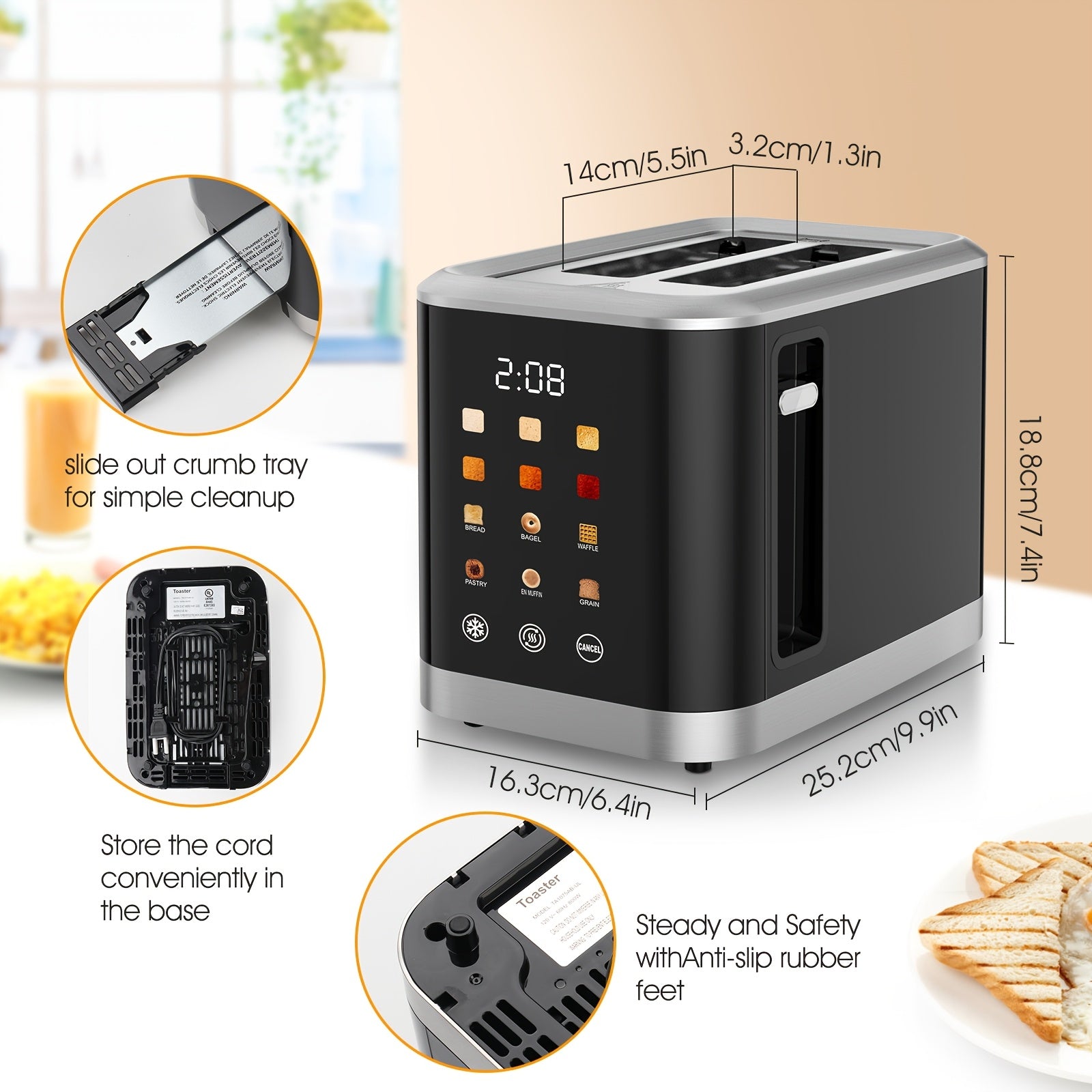 2   toaster   toaster 1 5 in wide slot bread