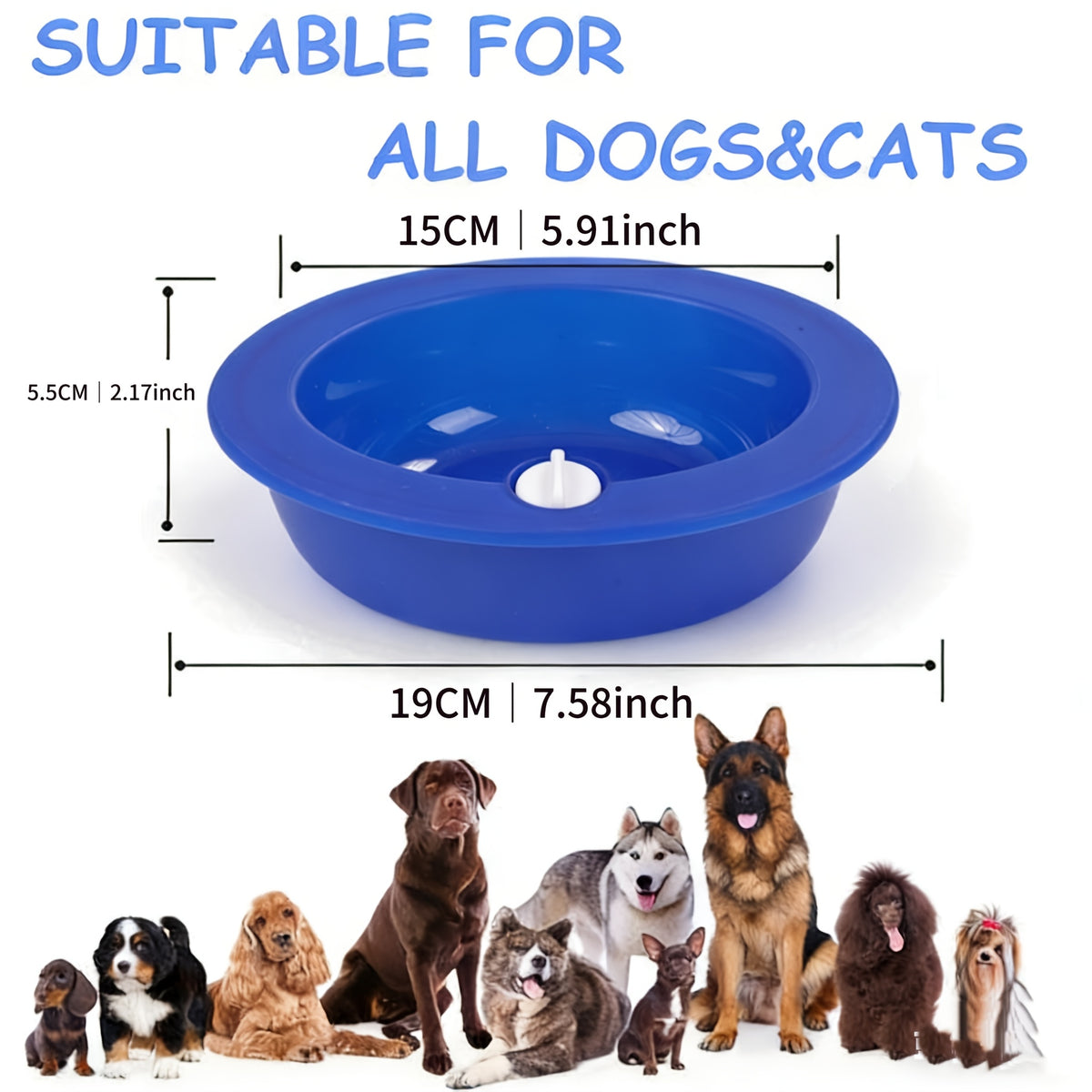 1pc   bowl cooling water feeder reusable ice filled