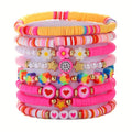 8pcs sweet cute floral heart themed pink multi layer