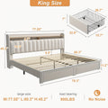 king size upholstered bed frame storage 2 tier headboard 2