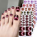 5 sheets full toe nail wraps summer colorful gradient moon