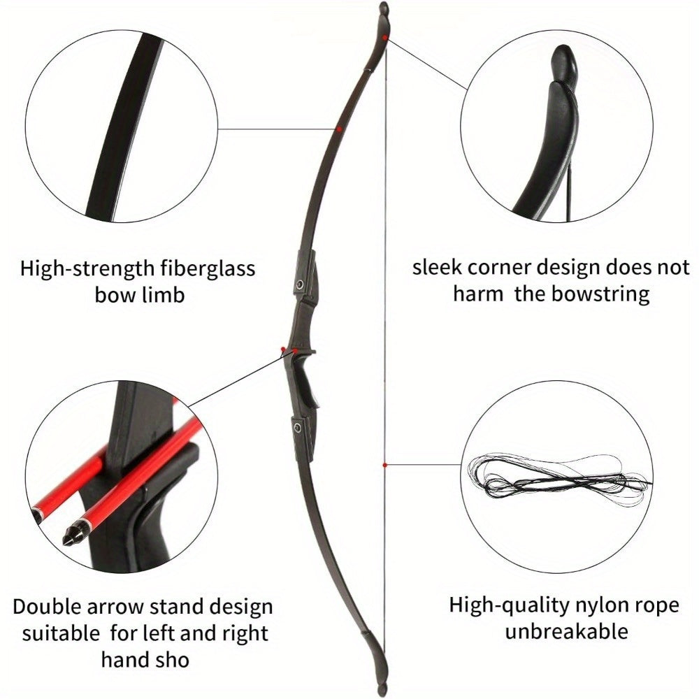 57 inch recurve bow arrow set featuring a 30lbs 40lbs