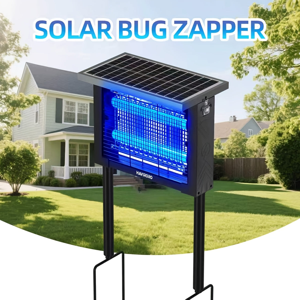 solar powered outdoor insect killer 4500v electric shock