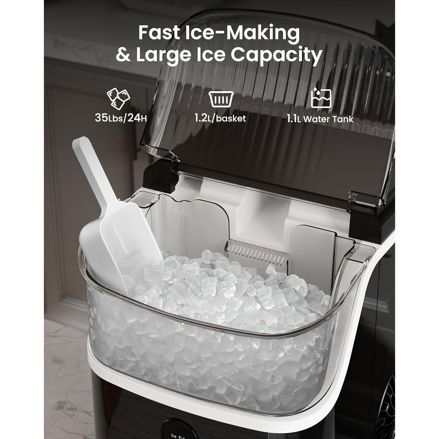 ice makers countertop 35lbs day pebble ice maker