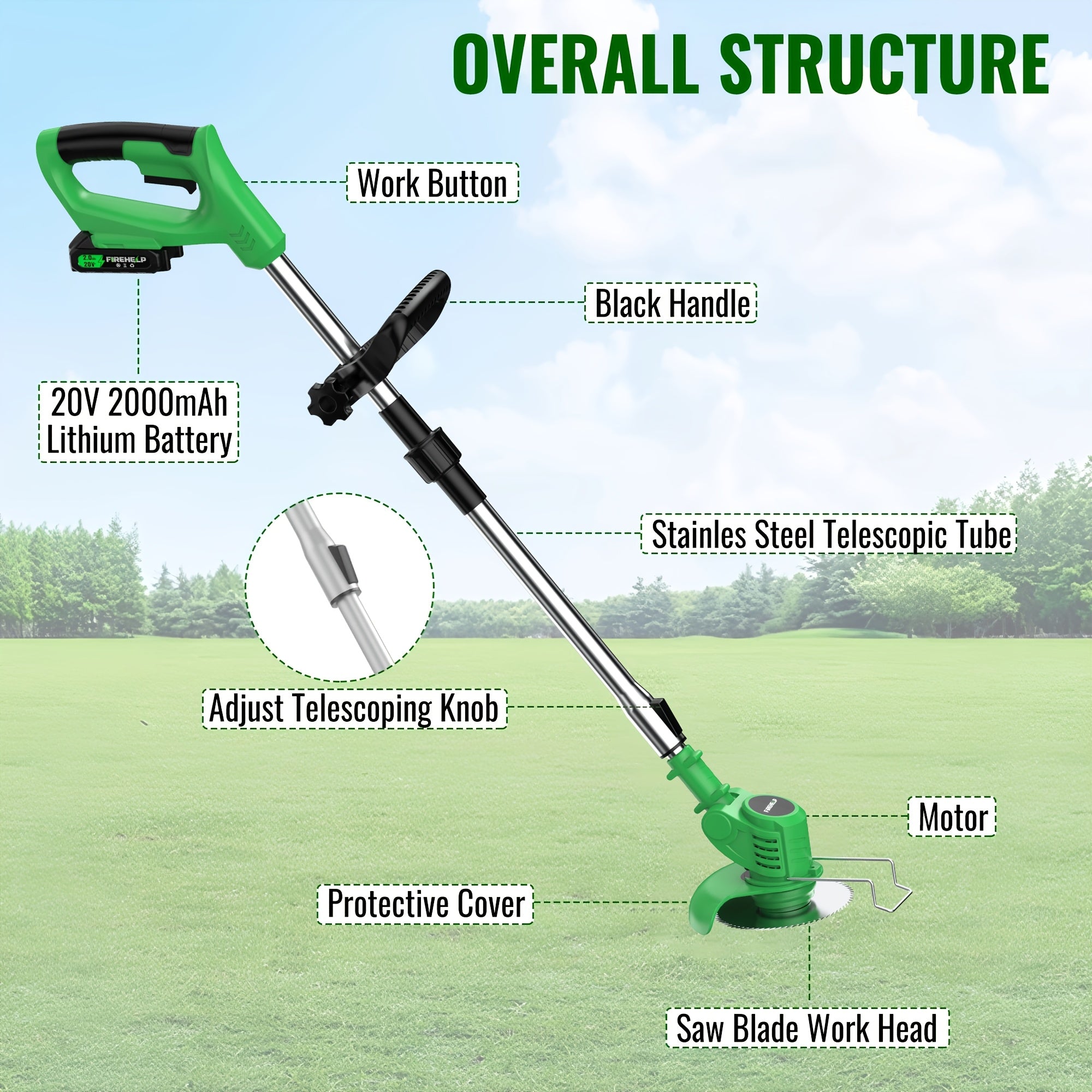 3in1 cordless lawn trimmer multi functional electric trimmer