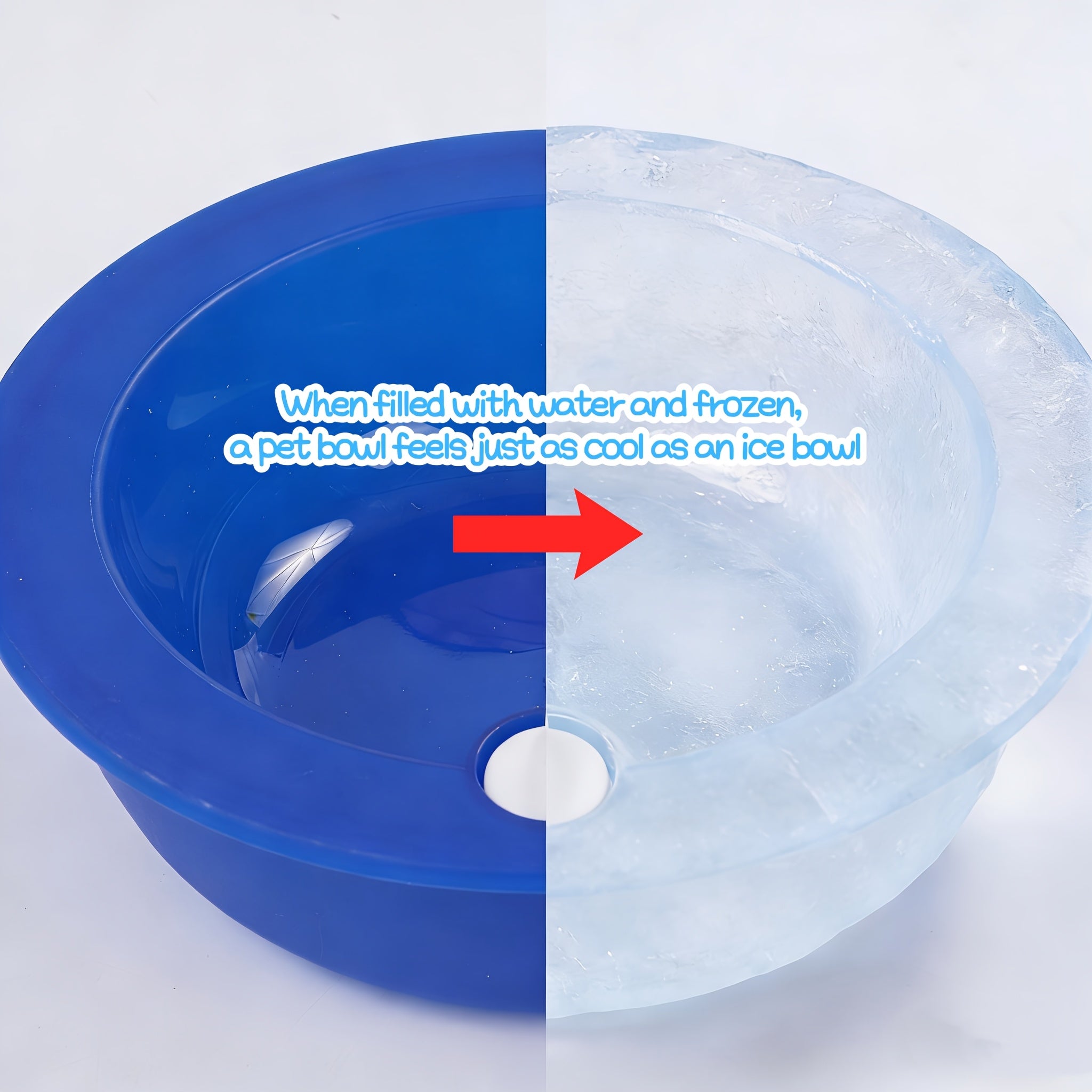 1pc   bowl cooling water feeder reusable ice filled