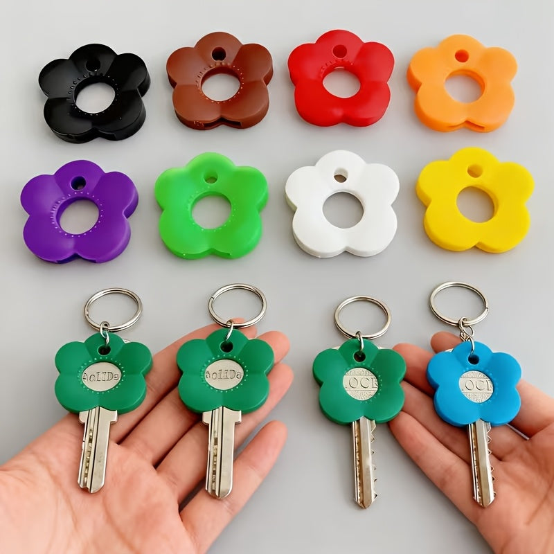 gift 5 piece   multi color flower shaped keycap set