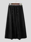 men full length skirt elastic waist asymmetric split