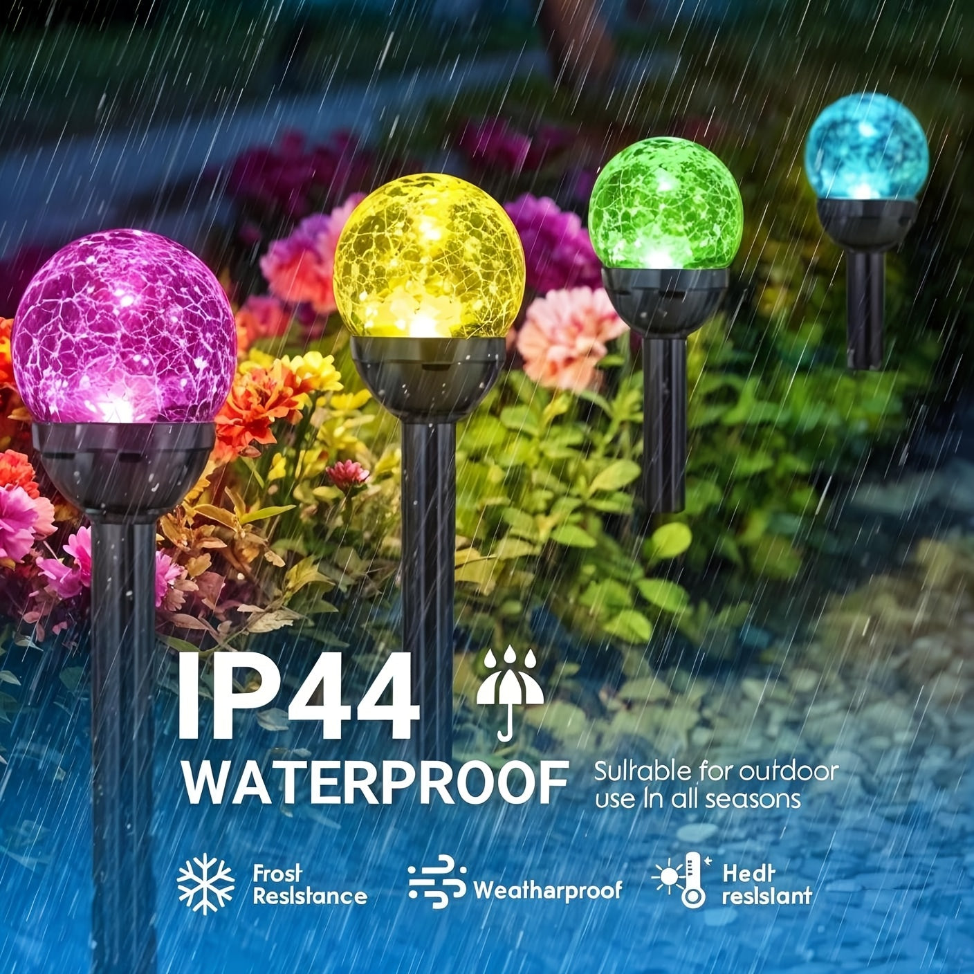 a set 10 solar powered outdoor garden lights change colors