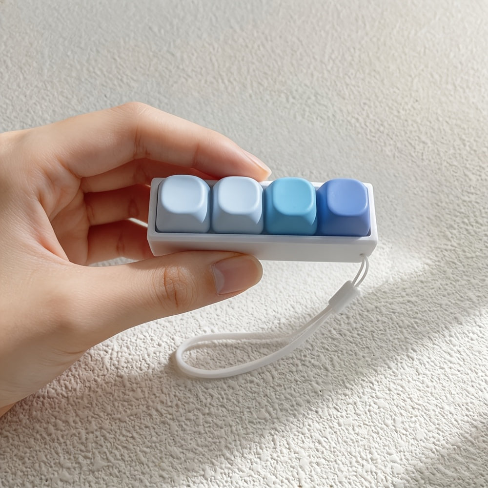 gradient four button keychain lanyard fun fingertip