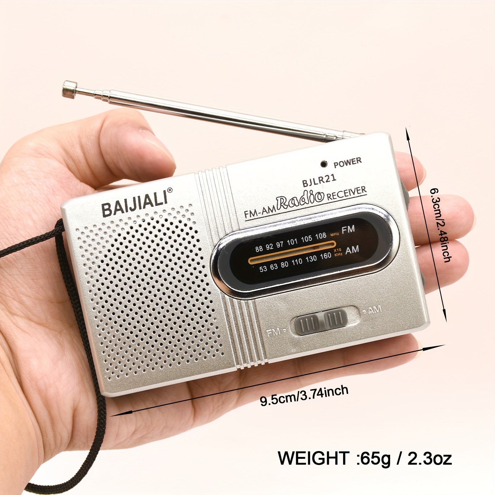 portable fm pocket radio speaker headphone jack