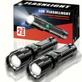 2 high power zoom flashlights outdoor multi functional