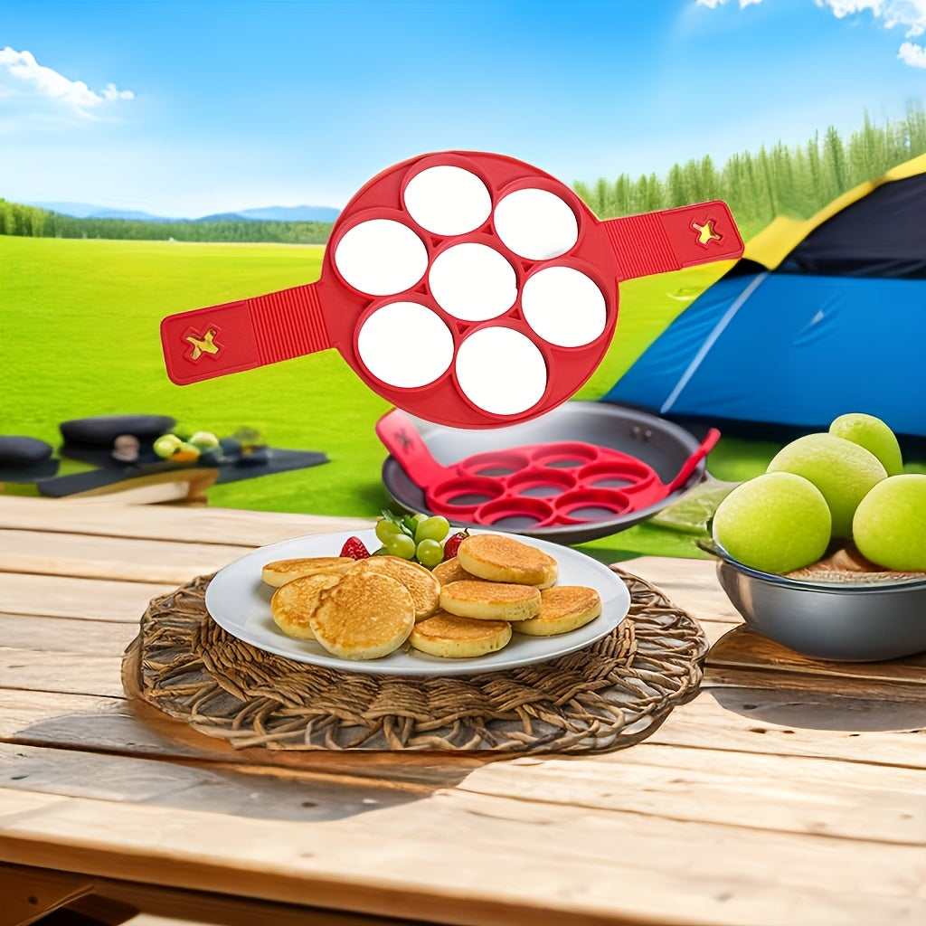 1pc silicone non stick pancake egg maker 4 cup round cooking