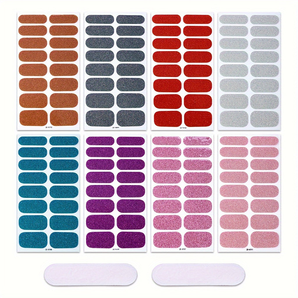 8 sheets nail full wraps nail polish strips pink nail