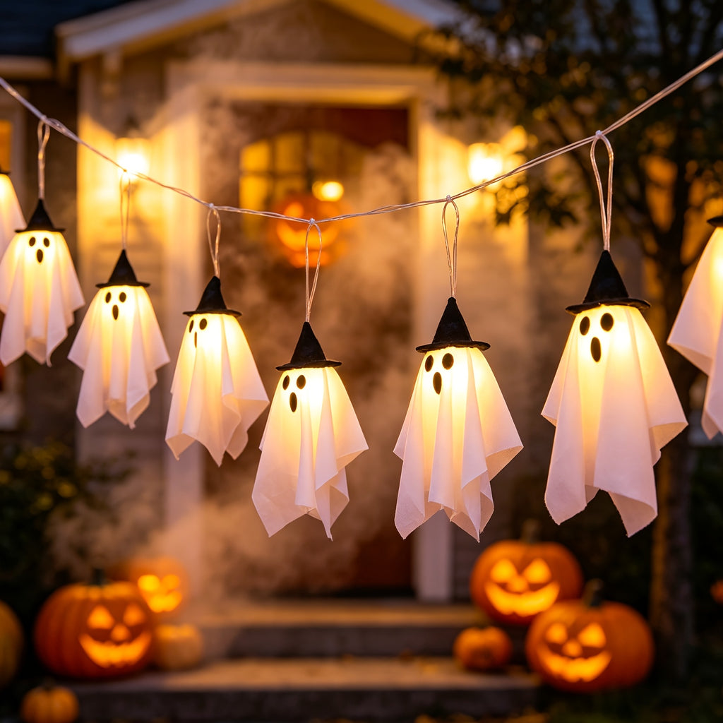 2026 new style 1 set 8 hanging halloween lights   hat