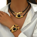 two piece set stylish bohemian style double layer black rope