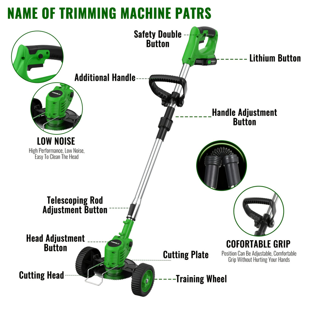3in1 cordless lawn trimmer multi functional electric trimmer